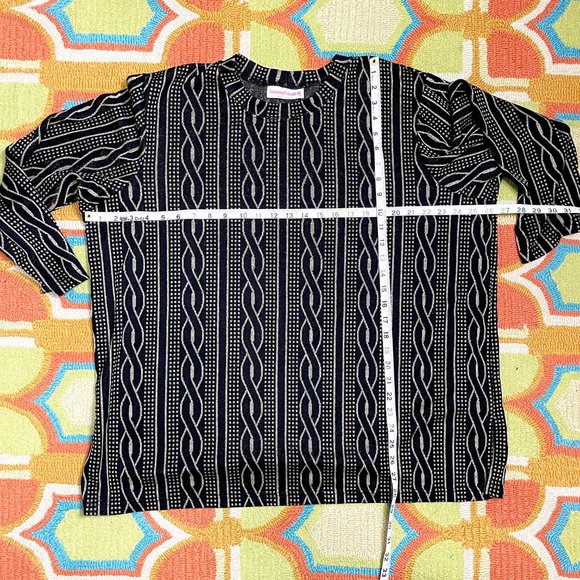 1970s vintage metallic gold and black tunic - size 2x - Picture 5 of 6